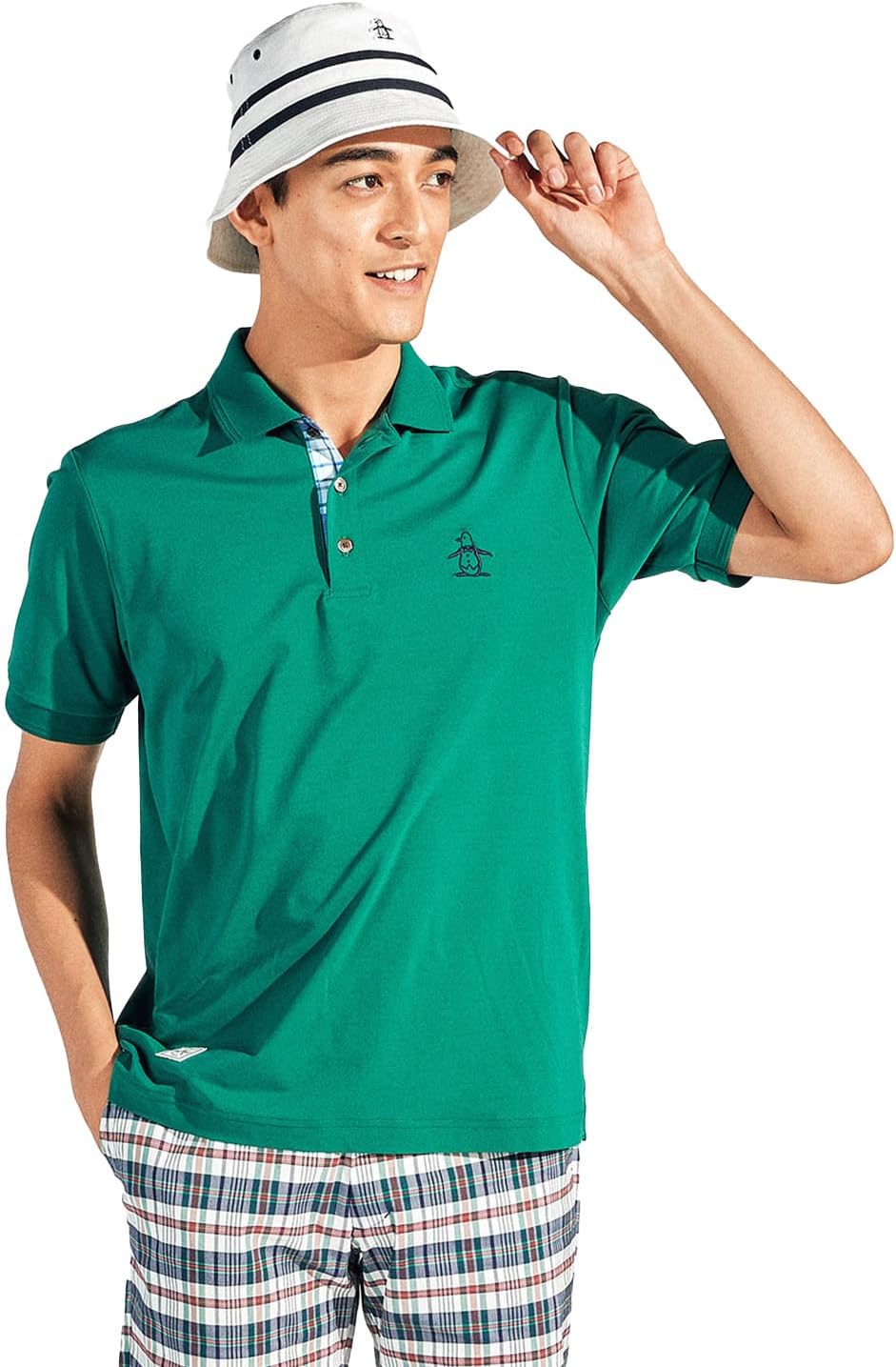 

Мужская рубашка с коротким рукавом Munsing Wear MG5SHS42M, воротник, пике высокой вязки, влагоотводящая, быстросохнущая, охлаждающая, для игры в гольф Munsingwear, зеленый