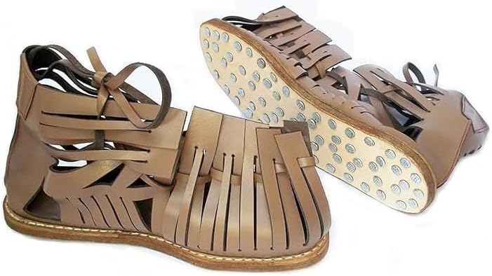 

Мужские кожаные сандалии в стиле «римский солдат-легионер» из натуральной коричневой кожи, новые, в деревенском винтажном стиле, для украшения дома, подарки Generic