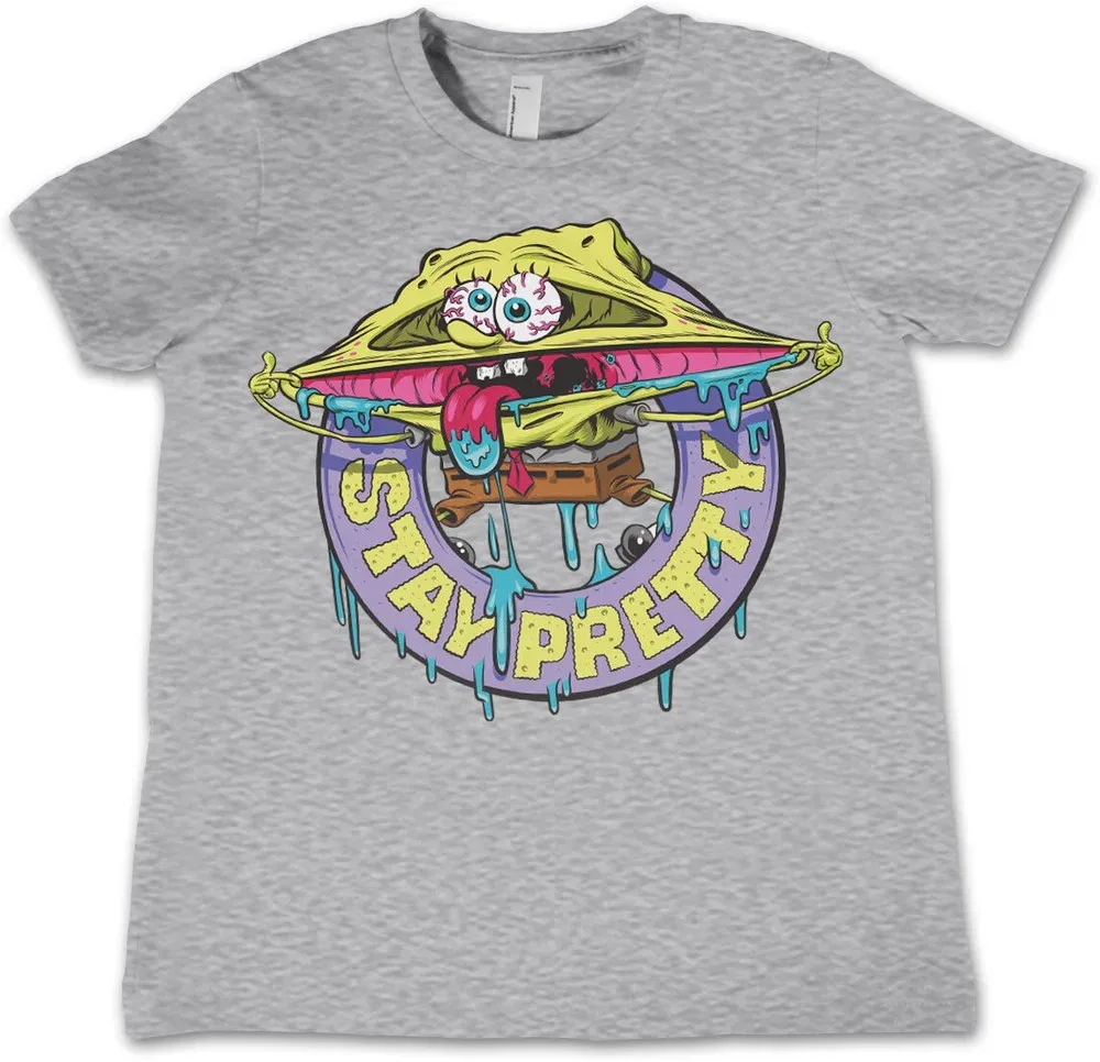 Футболка детская с принтом SpongeBob, серый