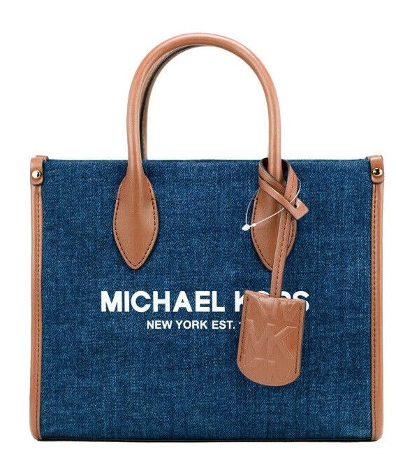 

Сумка-шоппер Mirella Small Indigo Canvas Top на молнии через плечо Michael Kors