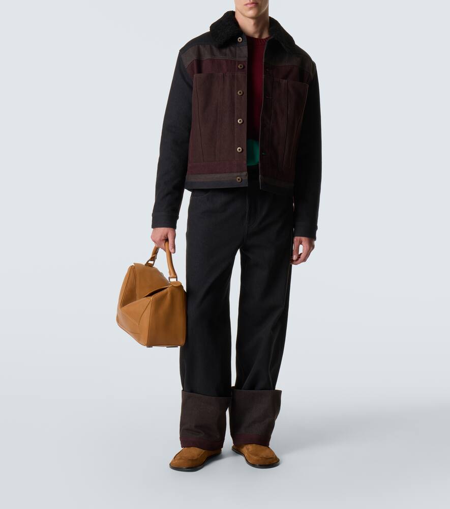 Джинсы клеш с цветными блоками Loewe, Black/Burgundy — фото 2