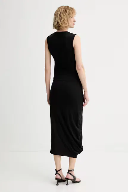 Платье макси асимметричное Calvin Klein, черный — фото 3