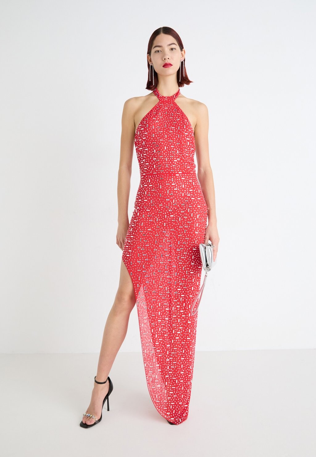 

Платье из джерси AXL HALTERNECK EMBELLISHED MAXI DRESS WAL G., красный