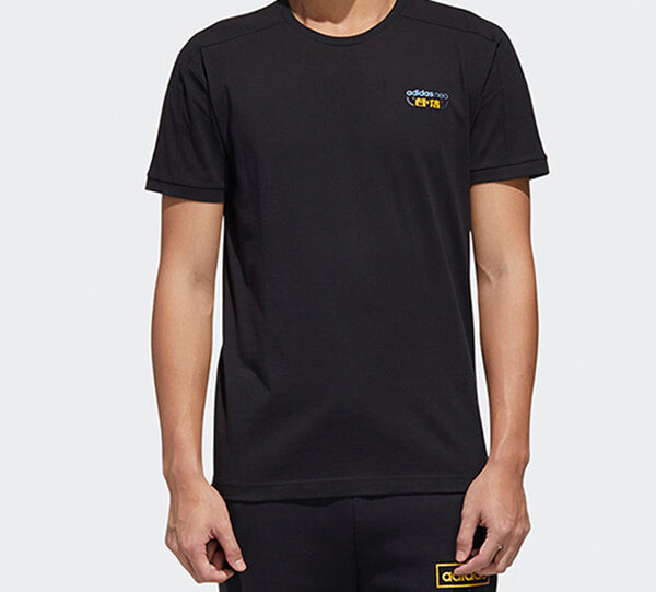 Футболка neo m gk tee3 printing short sleeve black Adidas, черный — фото 3