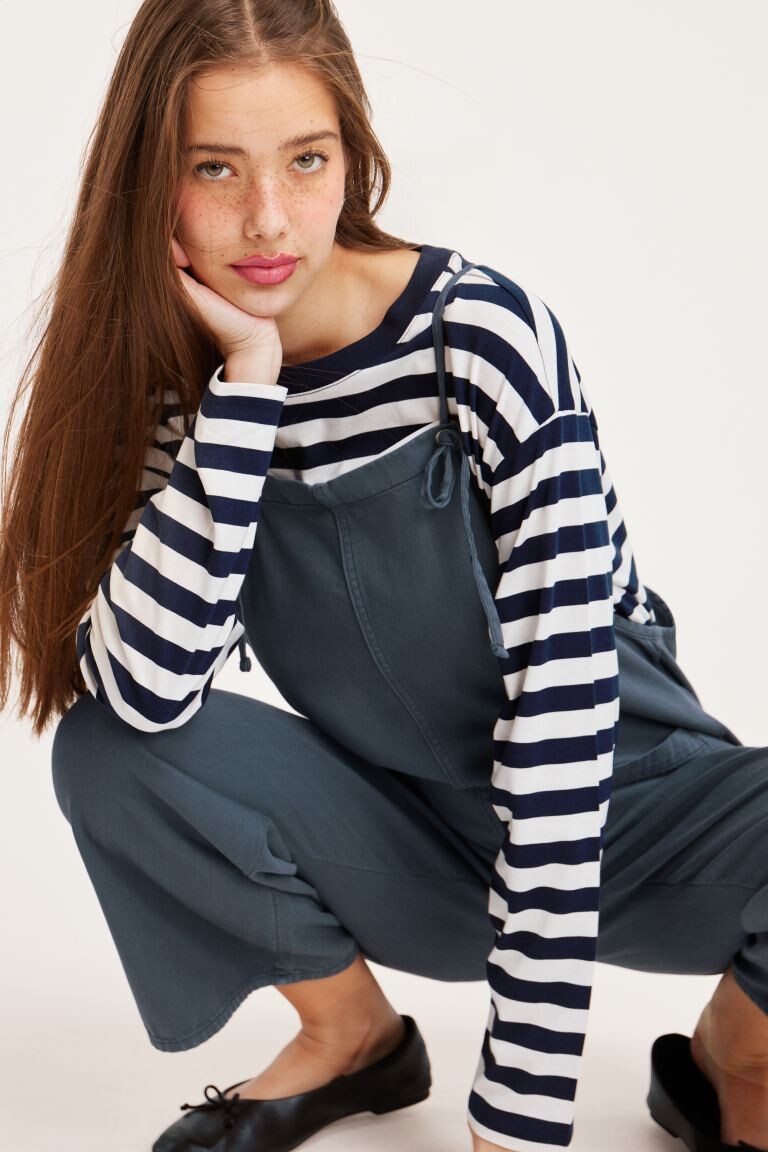 

Джинсовый комбинезон свободного кроя Monki, синий