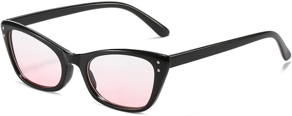 

Ретро-солнцезащитные очки «кошачий глаз» маленького размера для женщин, модные прозрачные линзы с градиентом цвета океана, защита от УФ-излучения UV400, мужские солнцезащитные очки с заклепками generic, Black Pink Gradient