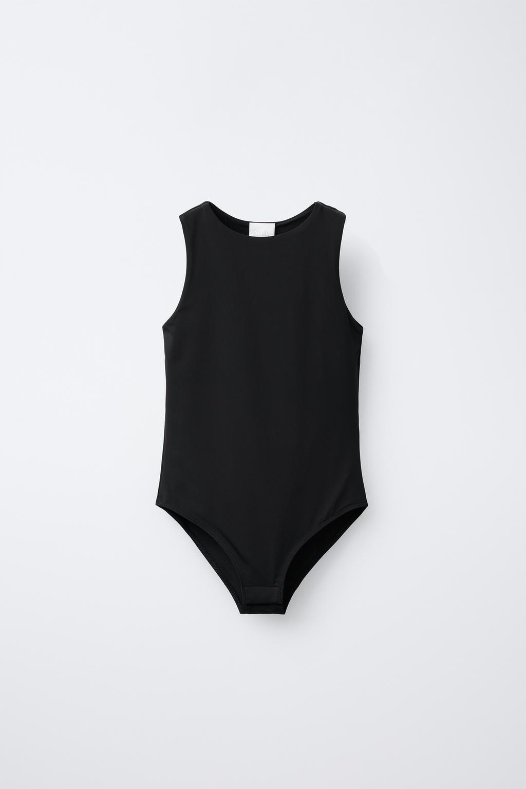 

Простое боди на бретельках ZARA, черный