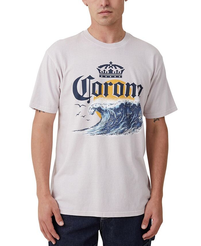 

Мужская футболка свободного кроя Corona Premium Premium COTTON ON, цвет Iced Lilac, Corona - Sunset