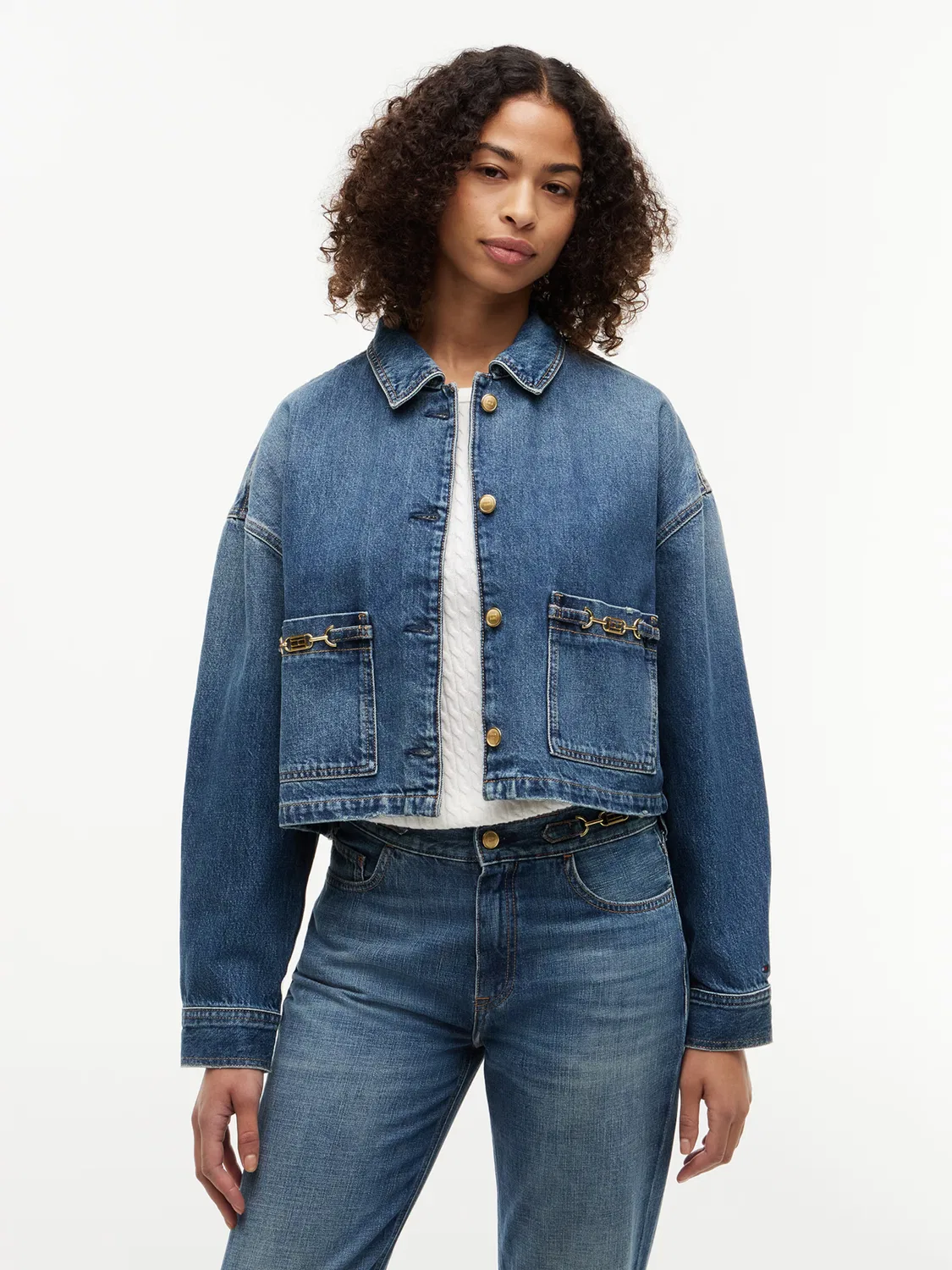 Куртка Tommy Hilfiger межсезонья из синего денима — фото 2