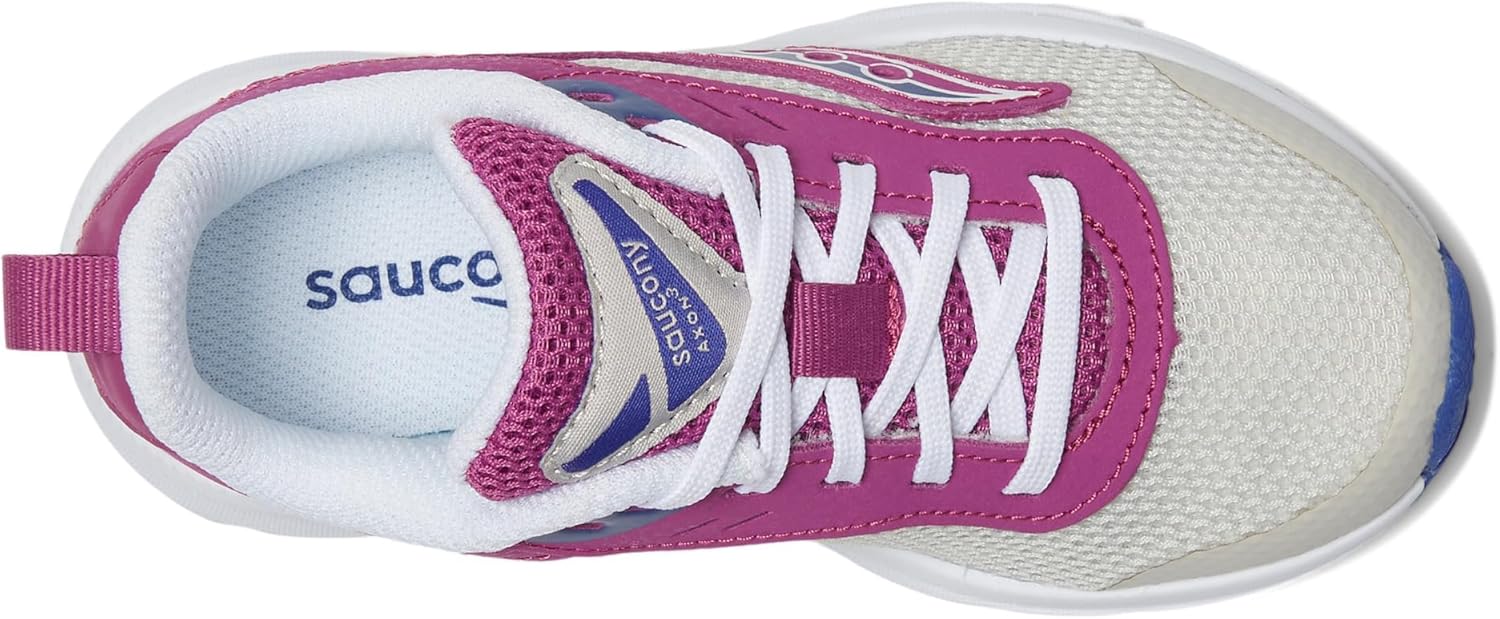 Детские кроссовки Saucony Unisex-Child Axon Kdz, серый/малиновый — фото 2