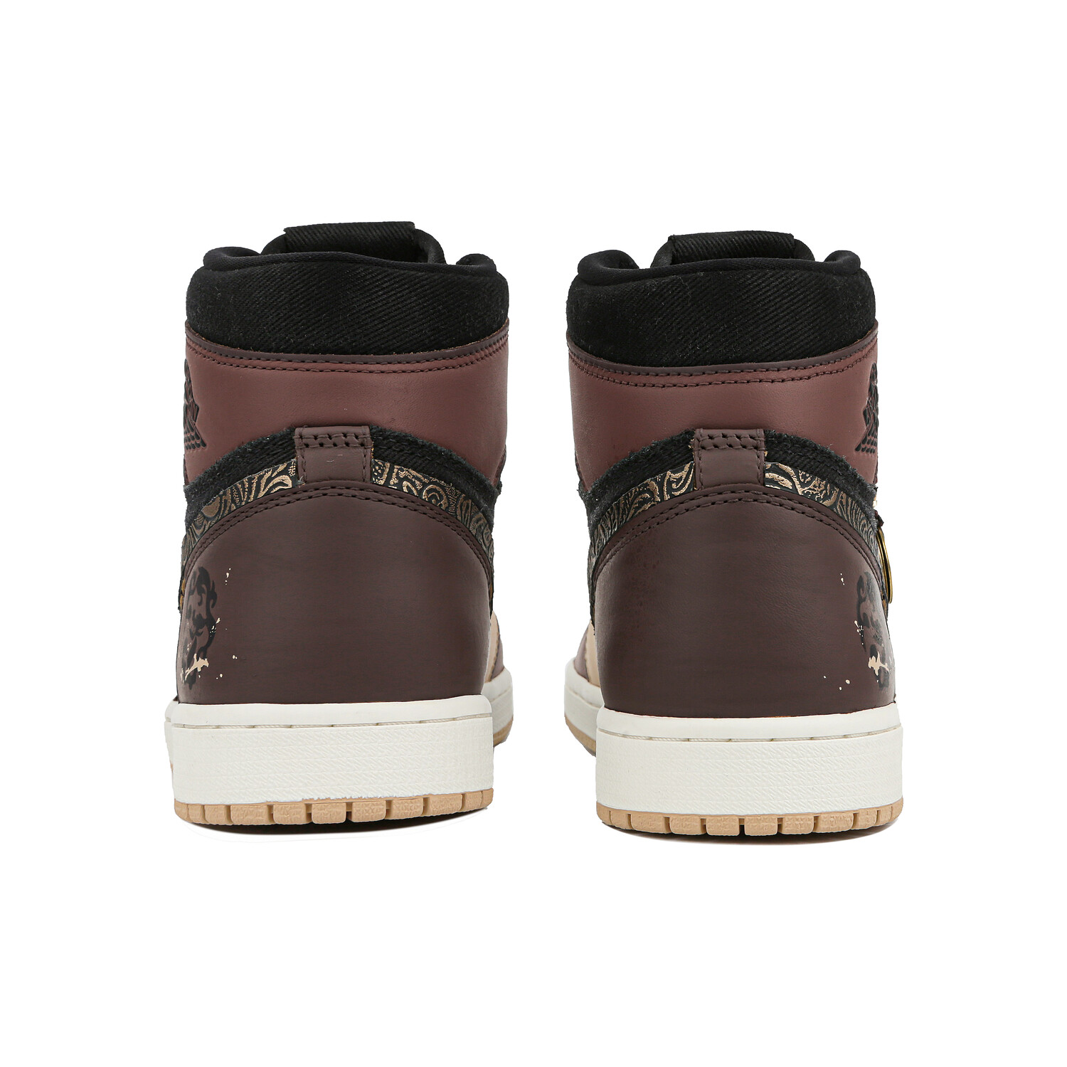Кроссовки Air JORDAN 1 Vintage Basketball Shoes Unisex High-Top Black/Brown — фото 2