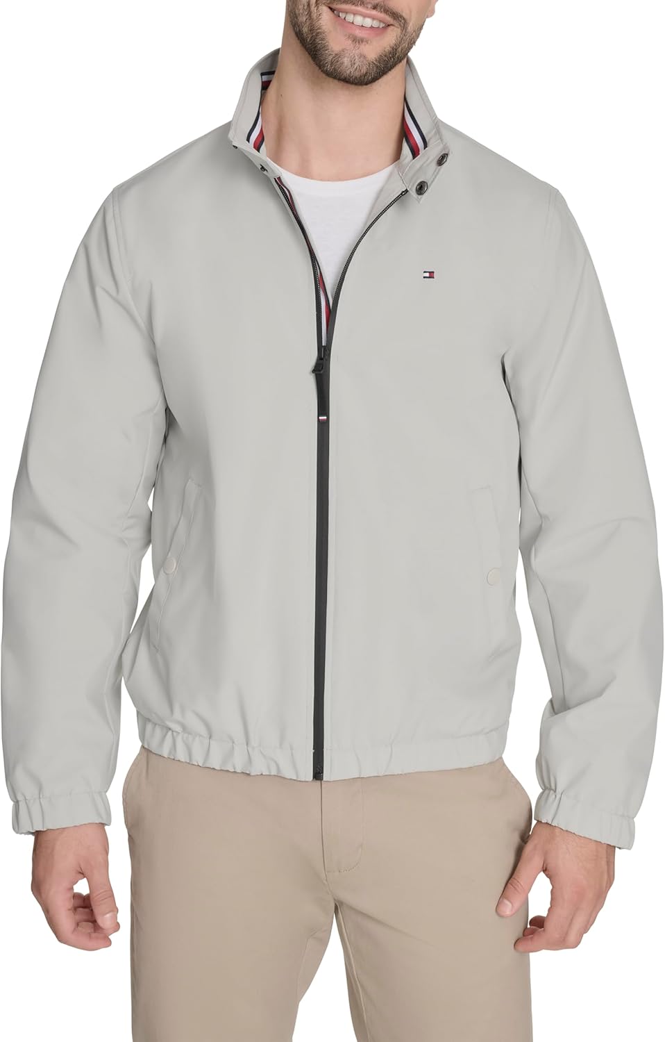 Мужская куртка Tommy Hilfiger с воротником-стойкой, Oyster