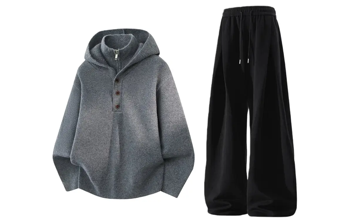 

Повседневный худи Unisex Casual Sportswear X1617, темно-серый sweater+черный pants