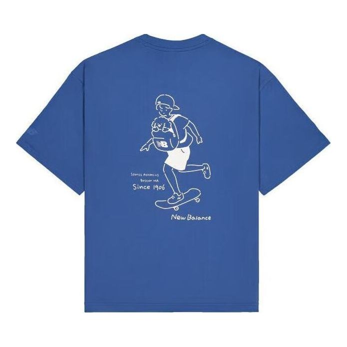

Футболка New Balance Wordmark Logo Skate Graphic T-Shirt 'Blue', синий