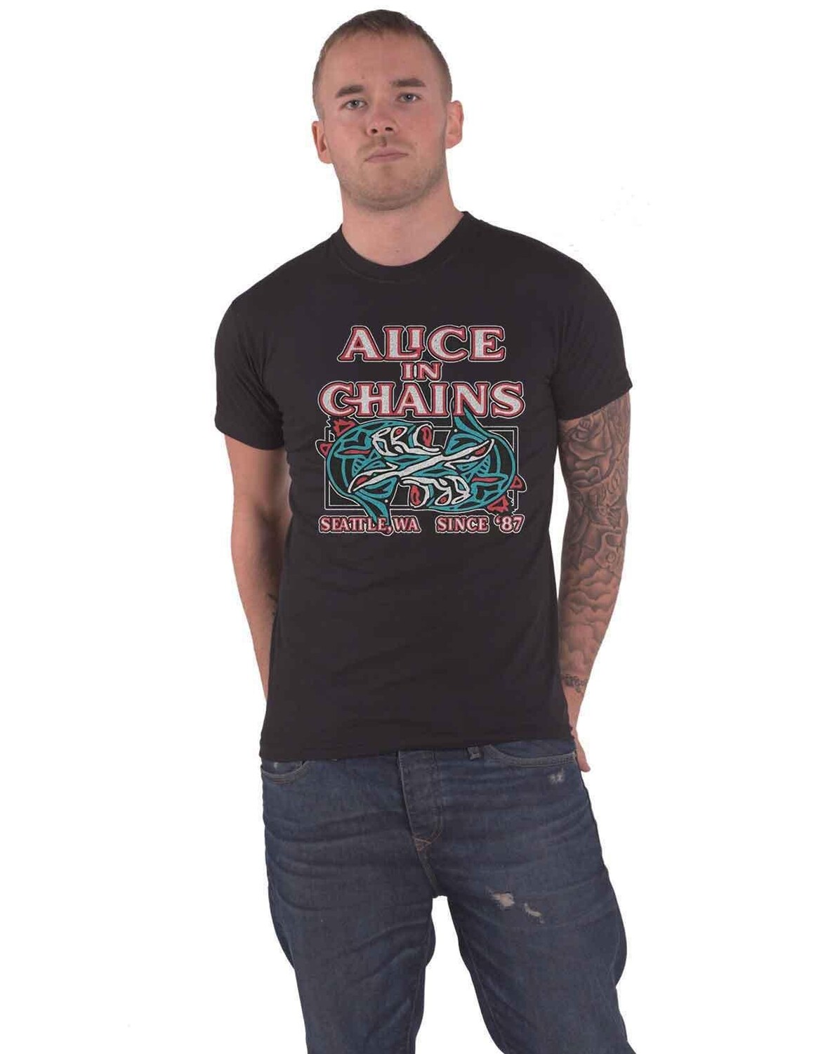 

Футболка с тотемной рыбой Alice In Chains, черный