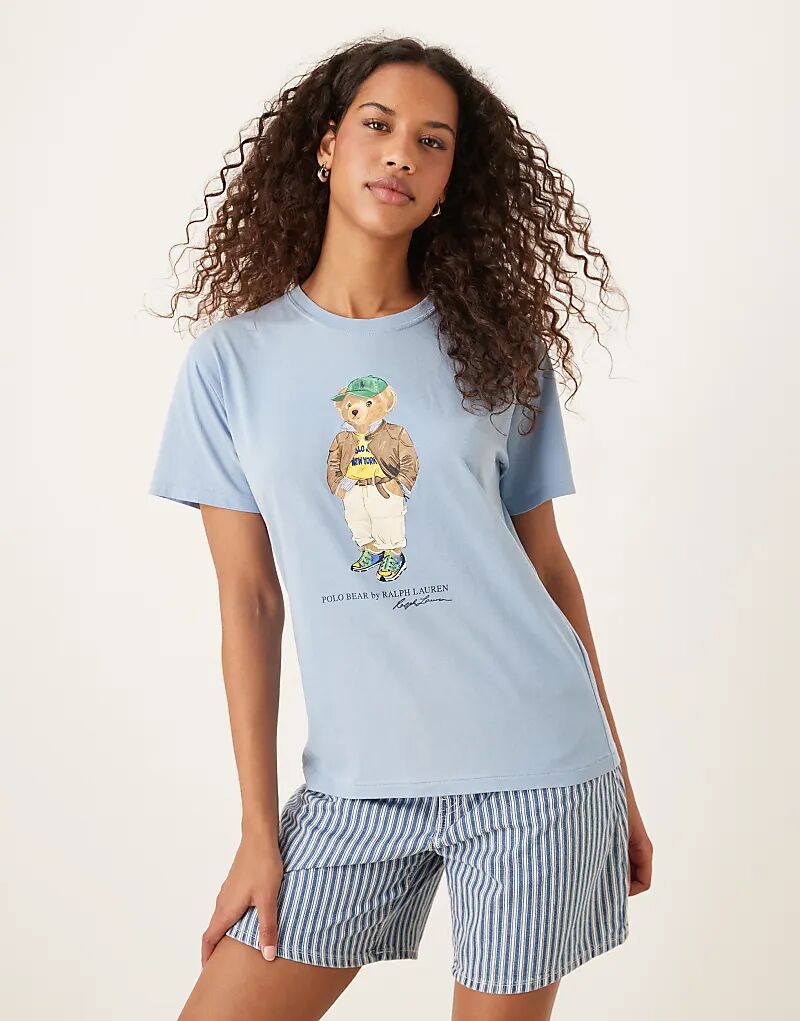 

Футболка с медведем Polo Ralph Lauren синего цвета