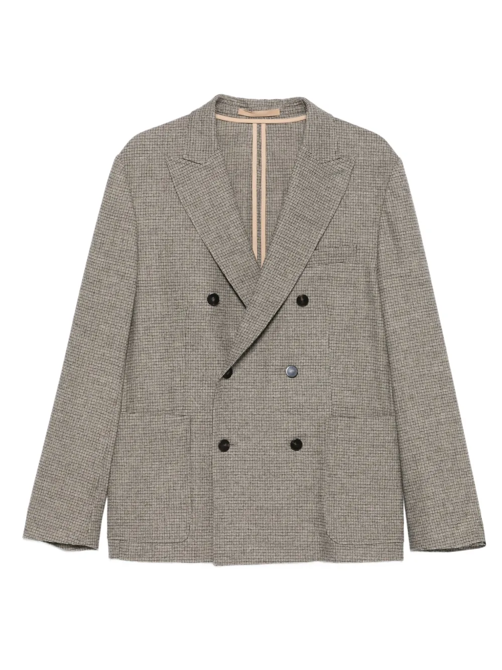 

Двубортный жакет в клетку Paolo Pecora, нейтральный