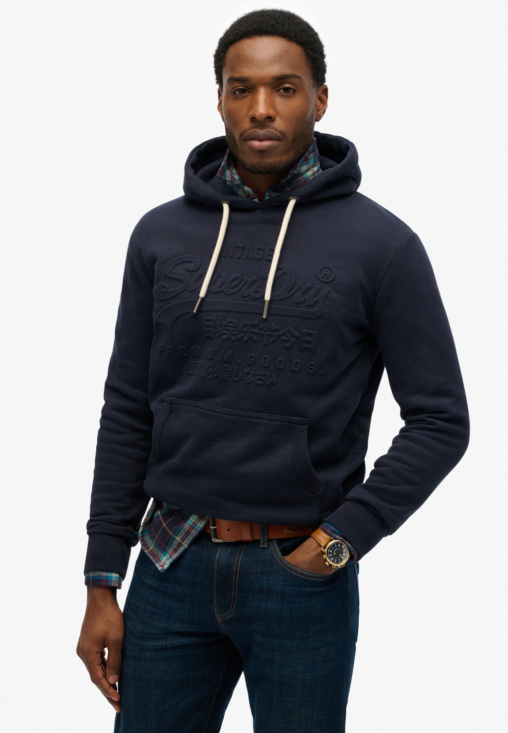 

Толстовка EMBOSSED GRAPHIC - Hoodie Superdry, темно-синий