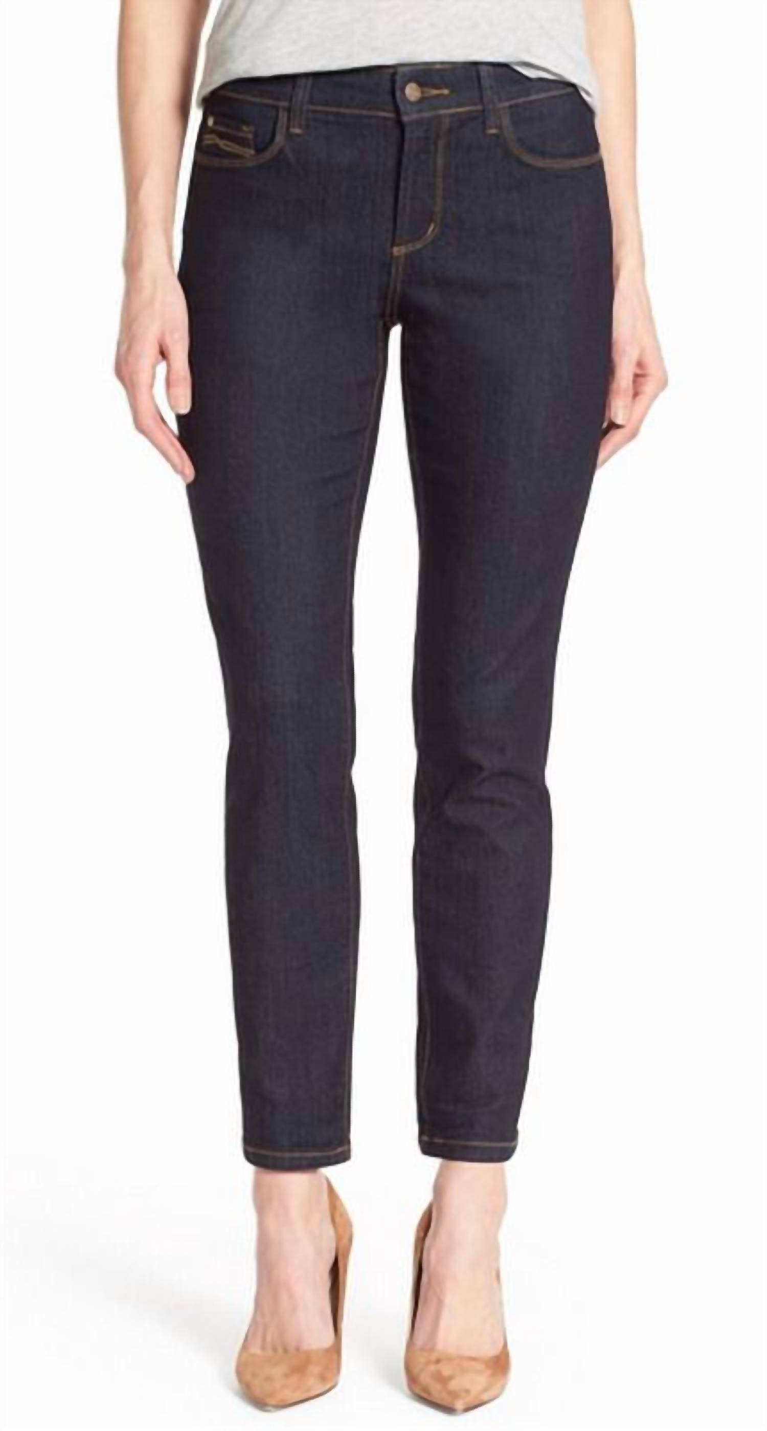 

Джинсы-скинни Alina Stretch Dk Enzyme Skinny Ankle Jeans In Blue NYDJ, синий