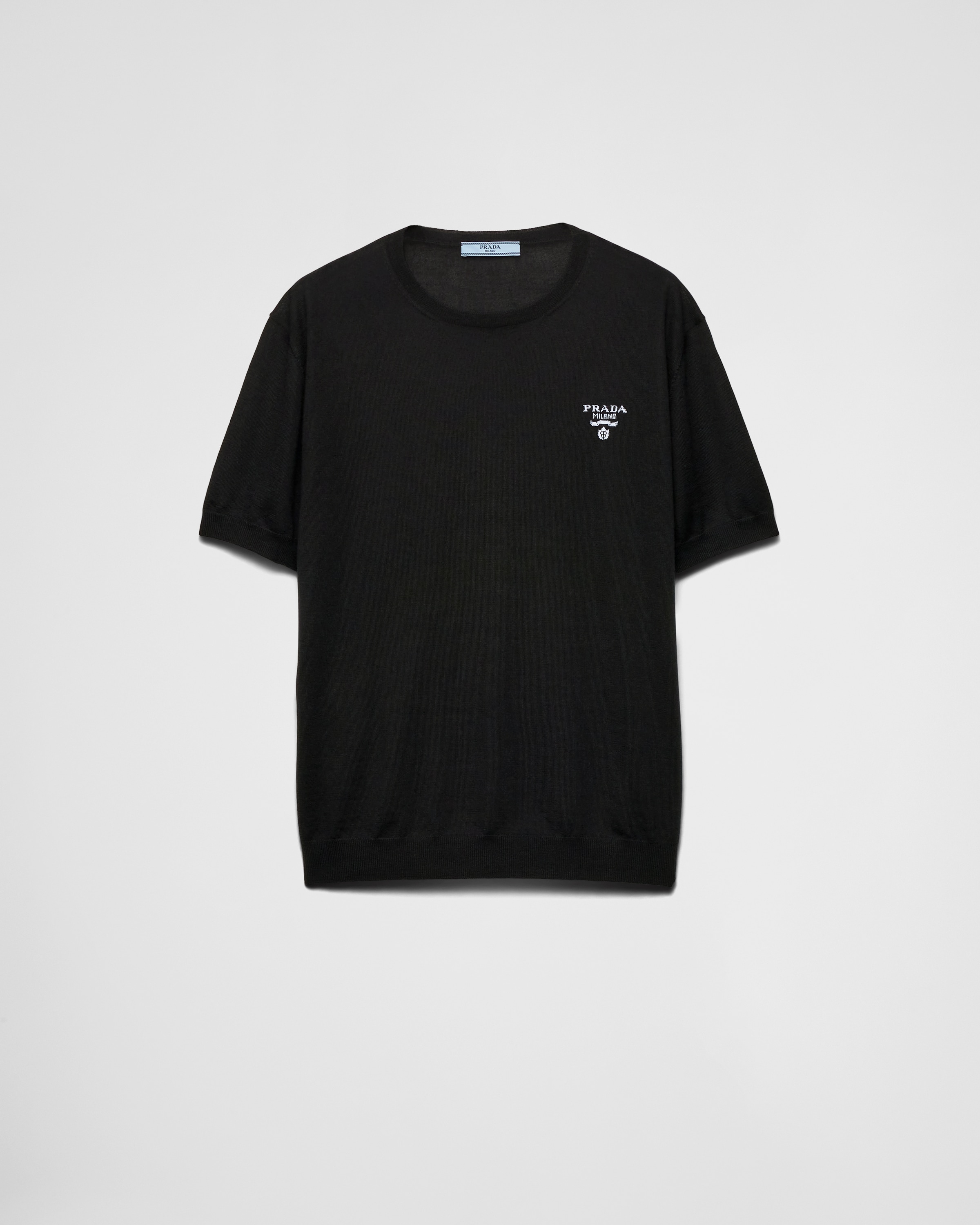 

Кашемировый свитер с круглым вырезом Prada, черный