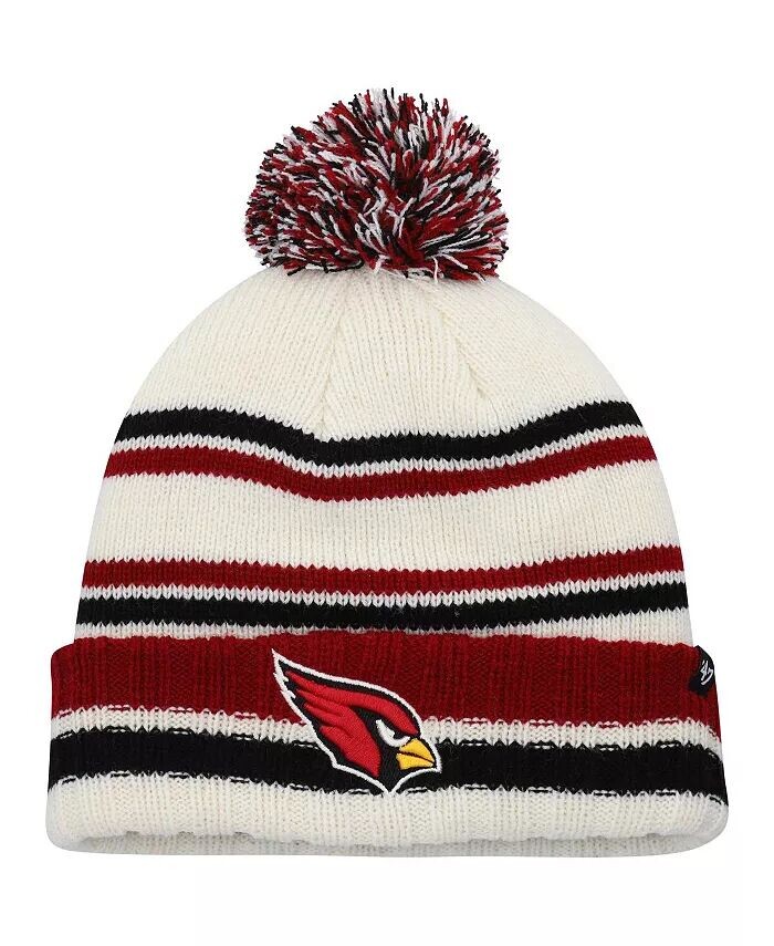 

Шапка-манжета Arizona Cardinals Driftway для больших мальчиков и девочек, кремовая, с помпоном '47 Brand