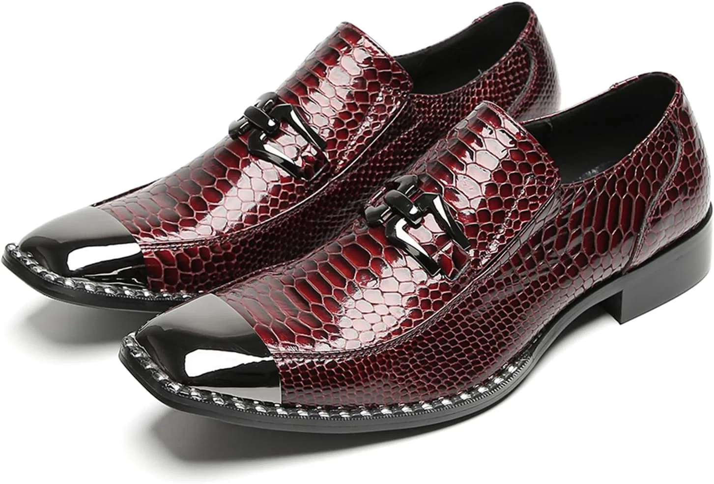 Туфли Shoes Men Metal Cap Shoes Business Leather Wedding Shoes Personality Breathable Casual Fashion Shoes for Party Casual HGTREDPK, 2-Red — фото 3