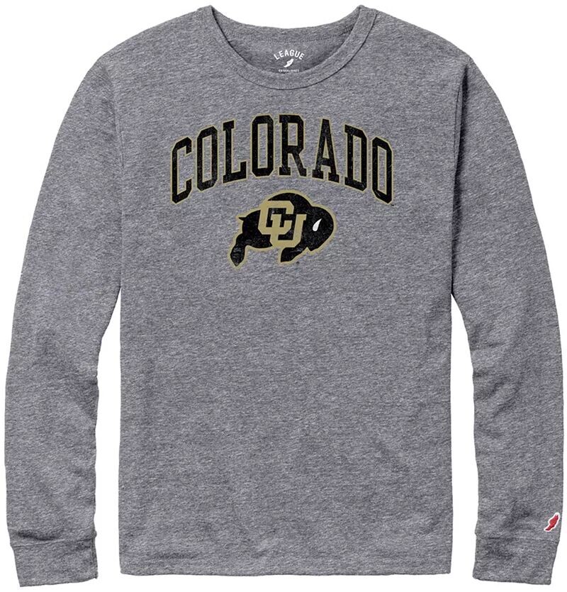 

Мужская серая рубашка с длинными рукавами League-Legacy Colorado Buffaloes Tri-Blend Victory Falls
