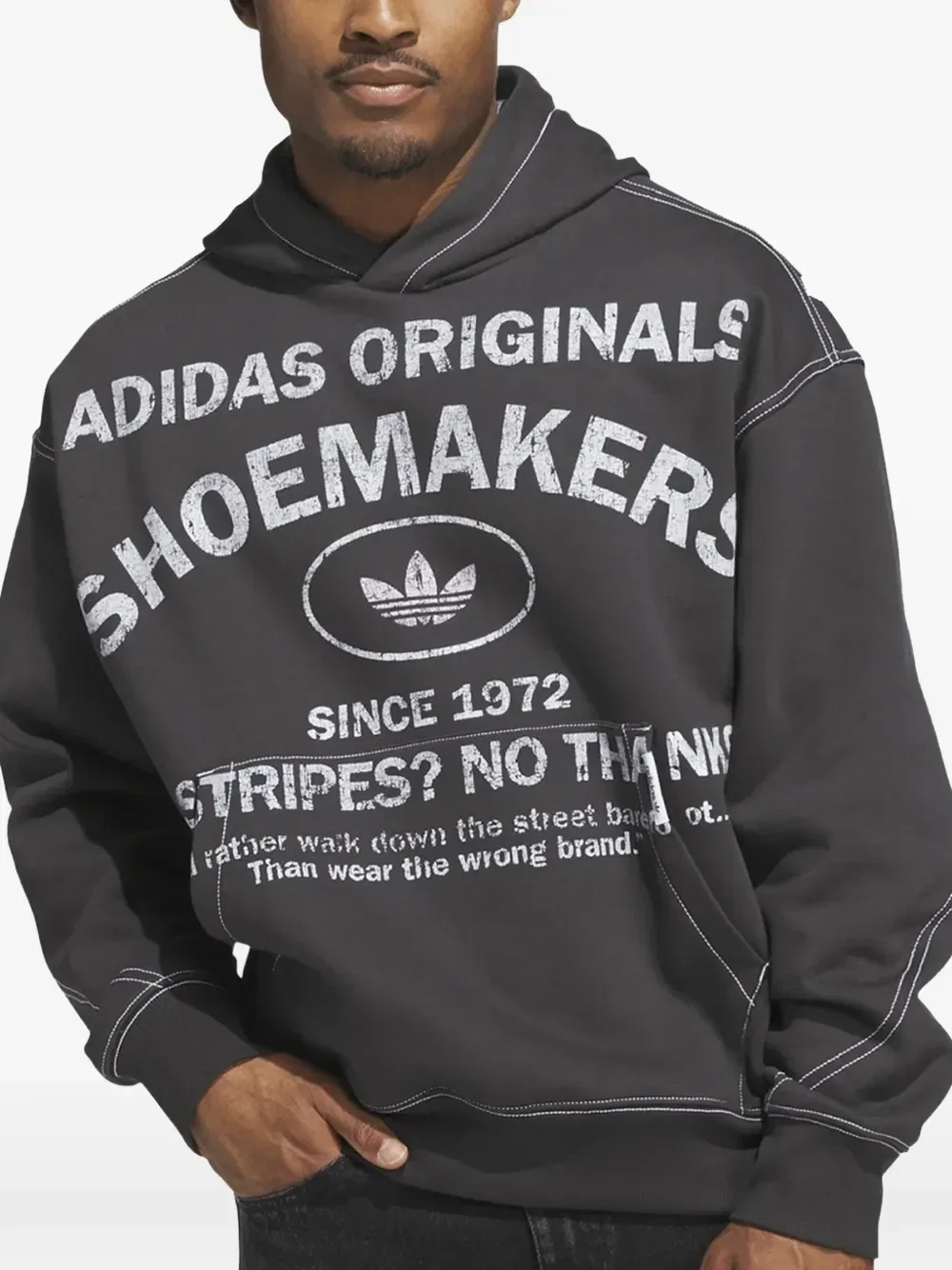 Толстовка с капюшоном сапожника Adidas, черный — фото 2