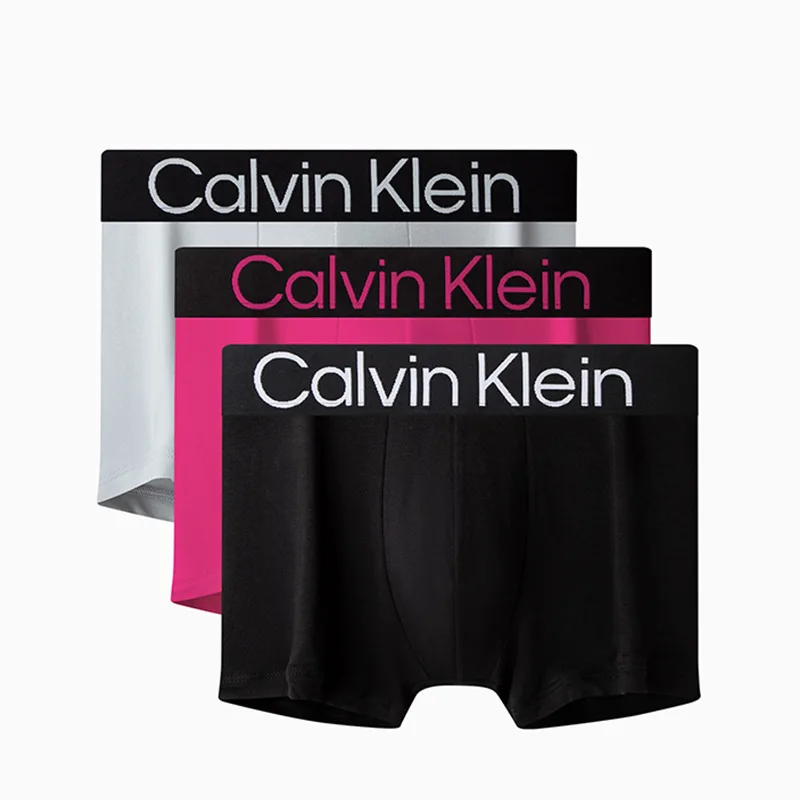 Мужские трусы 3 шт Calvin Klein, QYQ-Impatiens Red/Dark Blue/Light Brown Gray — фото 2