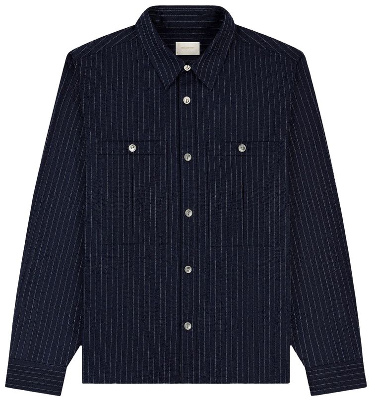 

Шерстяная полевая рубашка Aimé Leon Dore «Темно-синяя меловая полоска»