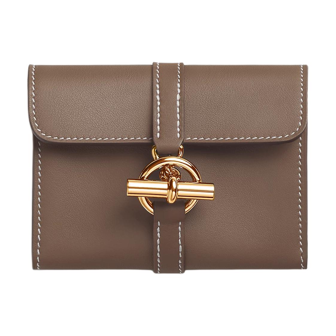 

HERMES Кошелёк из телячьей кожи Гленан Свифт женский 18 цвет слоновая кость серый