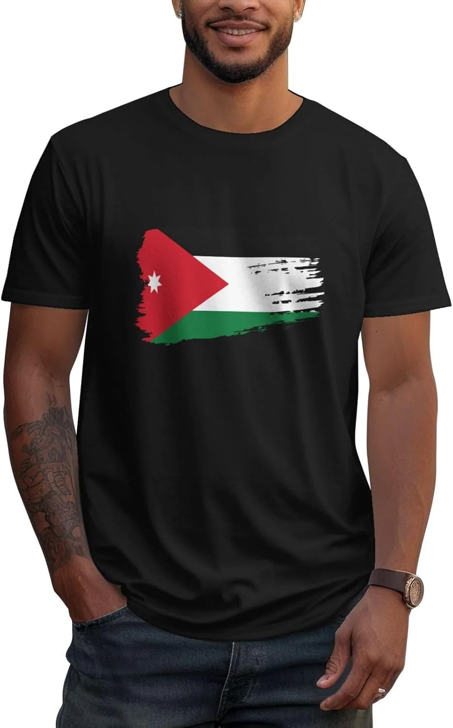 Футболка Jordan с коротким рукавом, мужская, уличный стиль, хлопковая, повседневный топ Generic, черный