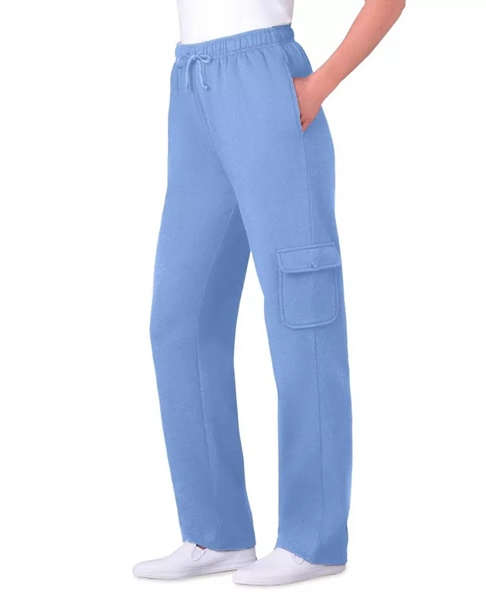 

Повседневные карго-штаны с поясом на резинке Better-Fleece больших размеров Woman Within, синий