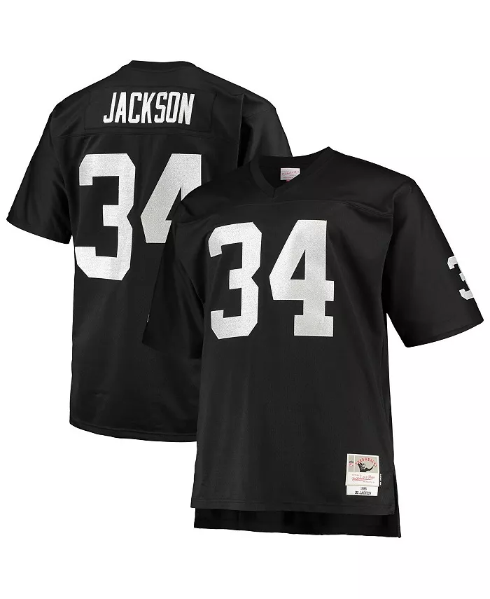 

Мужская реплика джерси Bo Jackson Las Vegas Raiders 1988 года для высоких и полных, черная Mitchell & Ness
