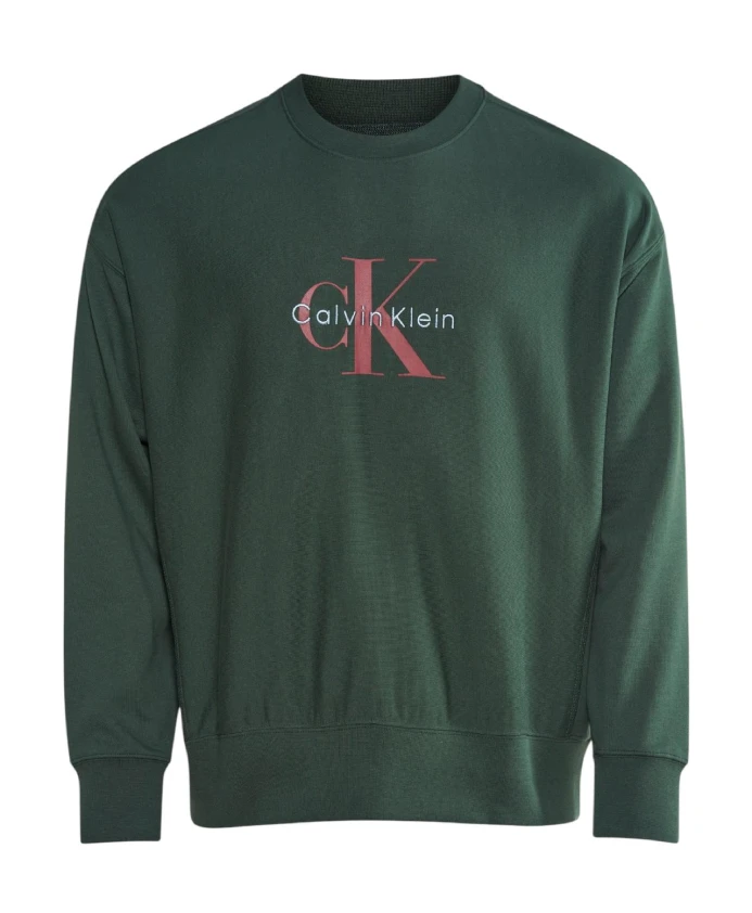 

Зеленая городская толстовка в минималистичном дизайне Calvin Klein, зеленый