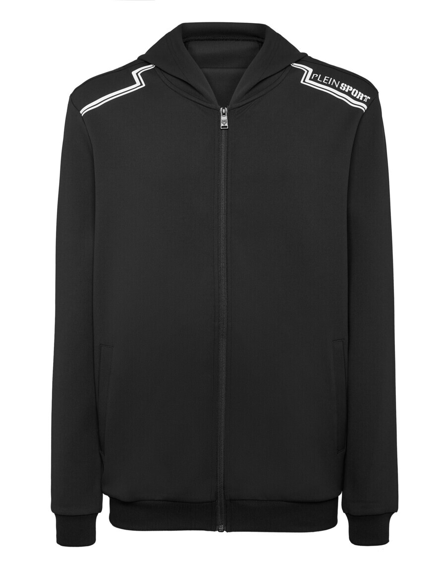 

Толстовка с капюшоном на молнии Plein Sport Zip-Up Hoodie, черный