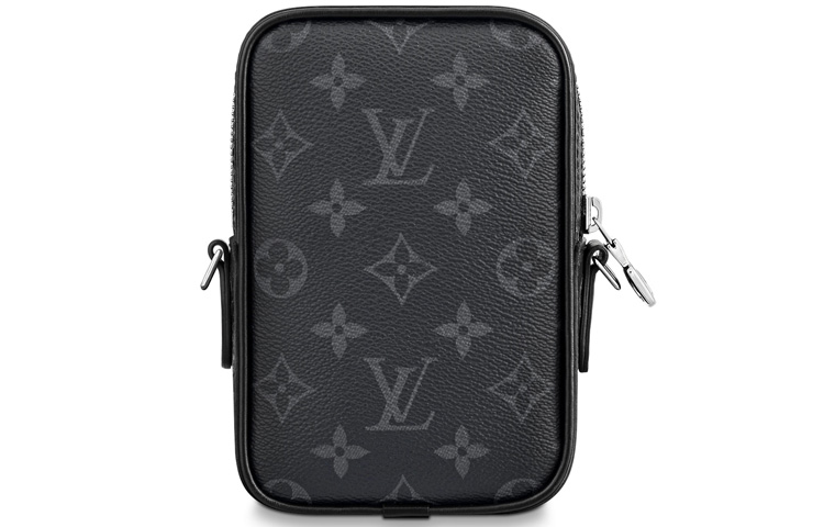 LOUIS VUITTON Дунай Сумка через плечо из прорезиненной ткани Кроссбоди Классическая Мужская Черная — фото 3