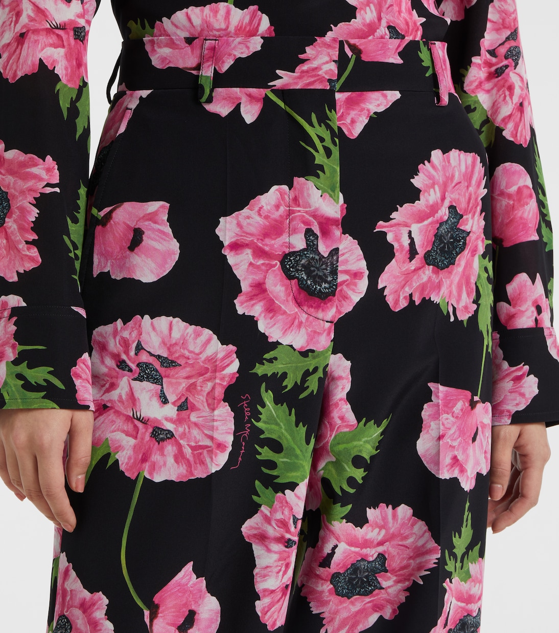 Брюки широкого кроя с цветочным принтом в виде мака Stella McCartney, Poppy Print — фото 4