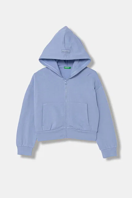 Кофта на молнии хлопковая United Colors of Benetton, синий