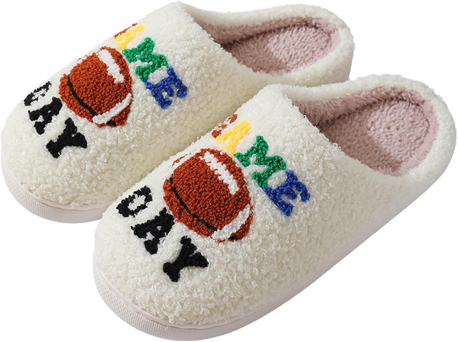 

Женские и мужские домашние тапочки Ретро Уютные Теплые Плюшевые Слипоны с Памятью Фоам для Дома Зимой, для улицы и дома Wiretran, Game Day