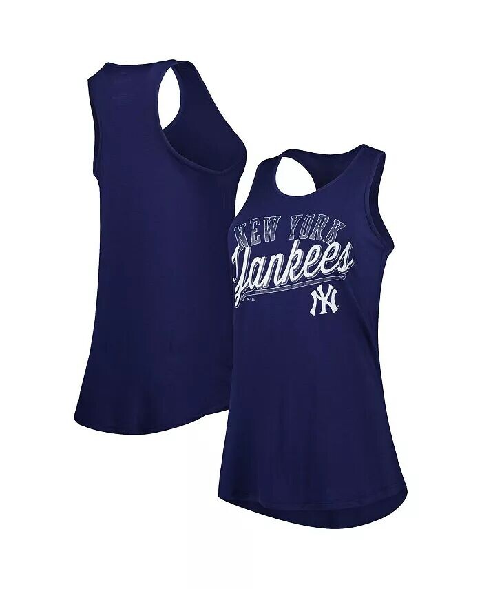 

Женская темно-синяя майка New York Yankees Simplicity Swing Racerback с круглым вырезом Fanatics