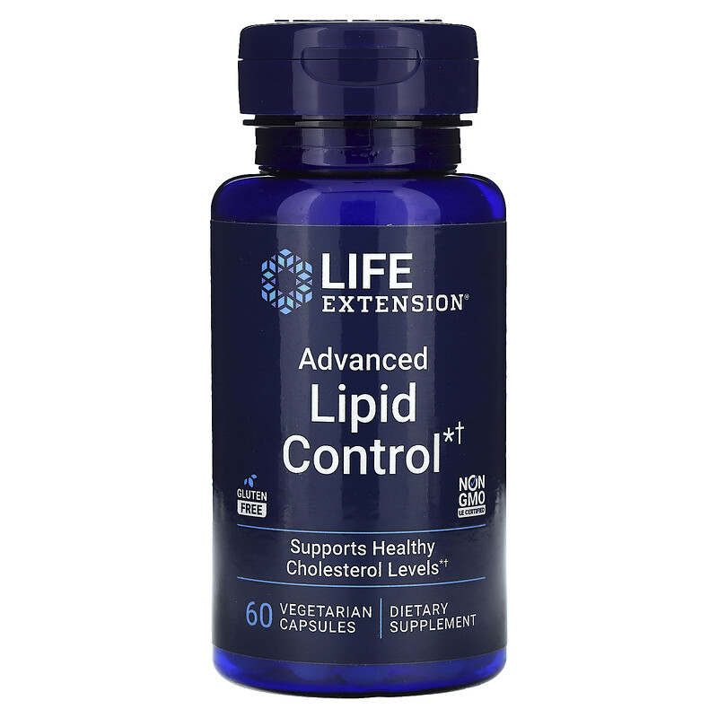 

Life Extension, Advanced Lipid Control, 500 мг, 60 вегетарианских капсул