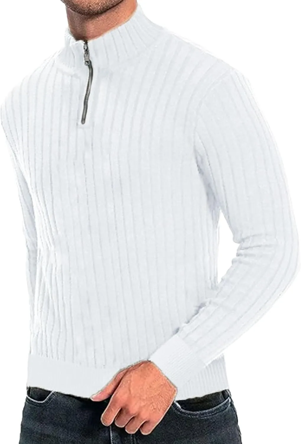 

Мужской свитер Polo Slim Fit с молнией и воротником-стойкой DGHM-JLMY