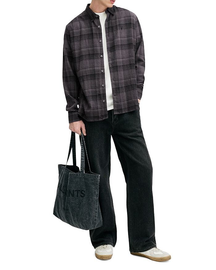 

ALLSAINTS Sonik Фланелевая рубашка стандартного кроя, серый