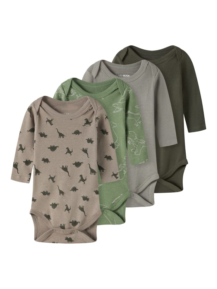 

TWO SOON Боди с длинными рукавами в цвете «Оливковый вечер»