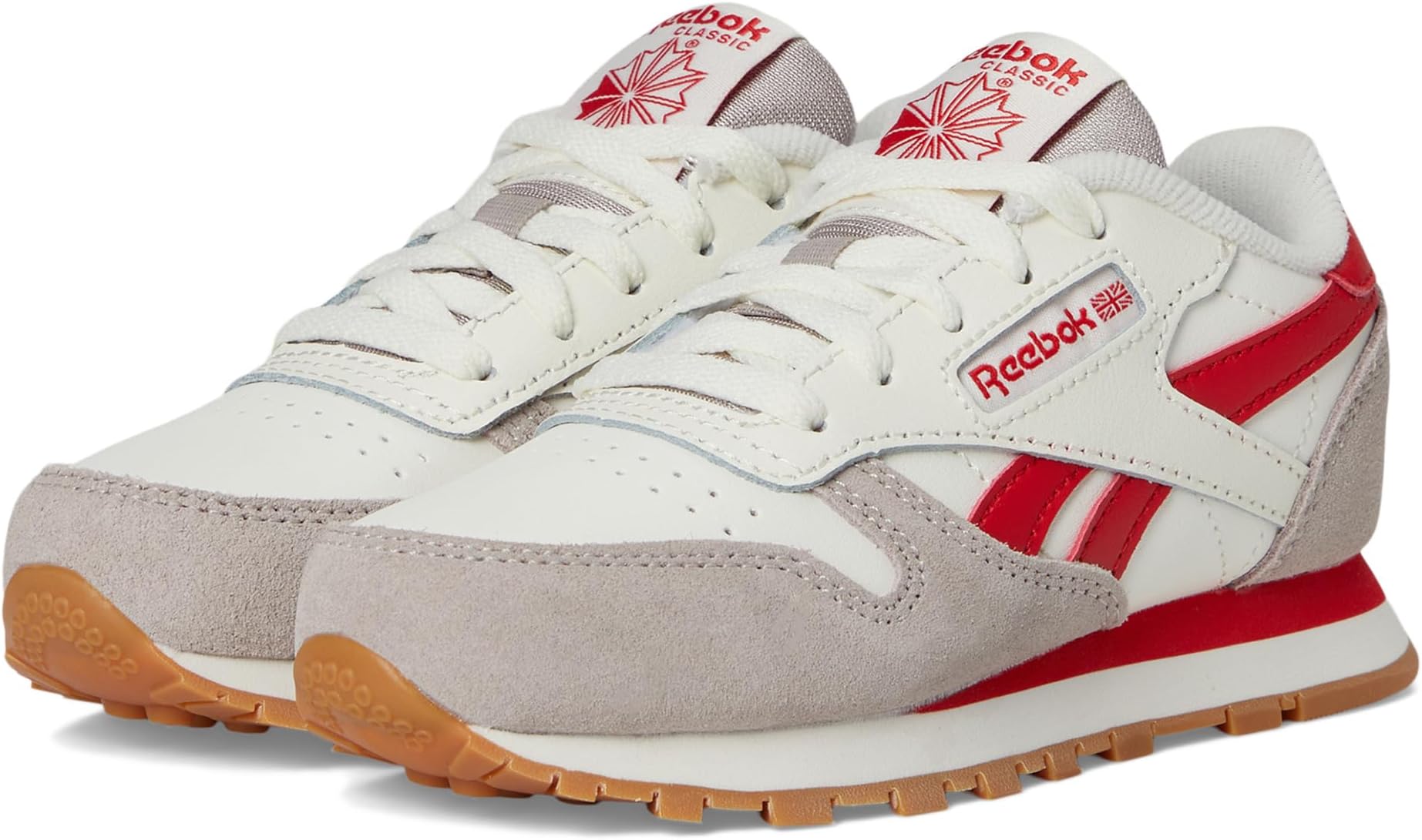

Кроссовки Reebok Kids Classic Leather, Hazy Grey/Chalk/Vector Red