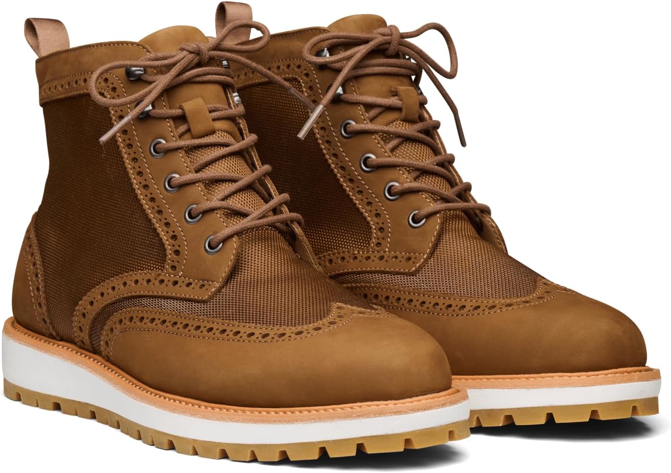 Мужские ботинки SWIMS Vigo Wingtip Brogue, роскошная водоотталкивающая кожа и нейлон, эспрессо — фото 4