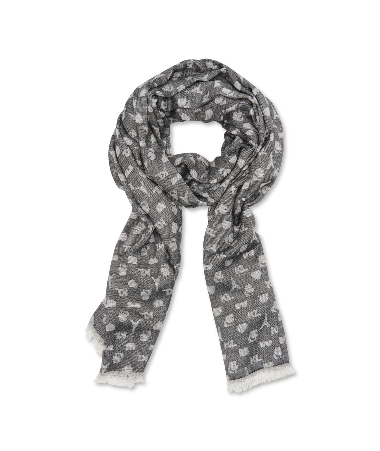 

Шарф karl icon pashmina black KARL LAGERFELD PARIS, черный