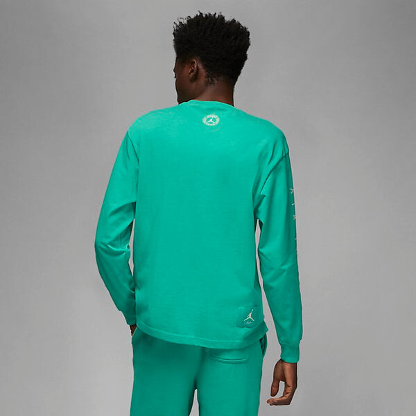Футболка Air Jordan Long-Sleeve Tee x Union 'Kinetic Green', зеленый — фото 2