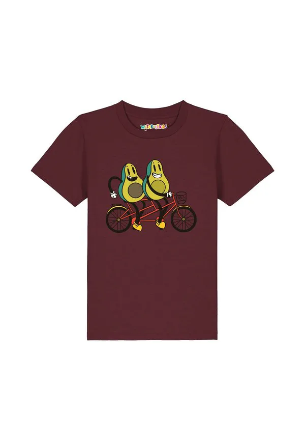 Футболка с принтом "авокадо на велосипеде" Watapparel, Burgundy